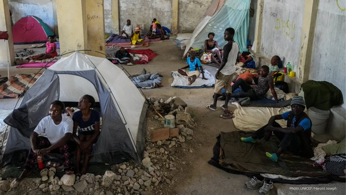 Persone sfollate ad Haiti. Foto credits:UNICEF